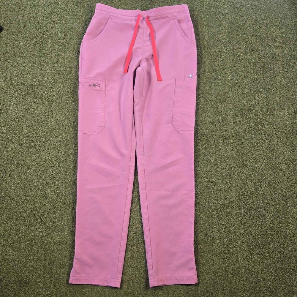 Figs Scrubs Yola High Rise Pants Womens Size XXS P Chalk Pink Medical